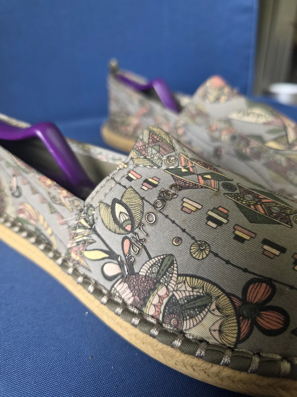 Sakroots Espadrille Slip-On Shoes Multicolor Textile Size 10 Boho Artsy